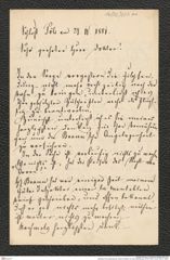 Nachlass Franz Steindachner, Brief von Madz? an Franz Steindachner (27.04.1881), Inv.Nr. 322.01, Seite 1